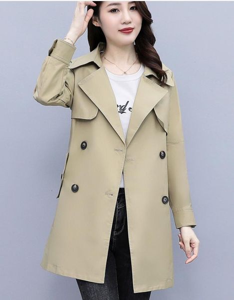 women's trench coats autumn fashion woman classic double breasted coat business outerwear, Tan;black
women's trench coats autumn fashion woman classic double breasted coat business outerwear, Tan;black
