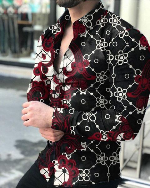 men's casual shirts 2021 european american clothing fashion printed shirt single-breasted cardigan long sleeve men, White;black
men's casual shirts 2021 european american clothing fashion printed shirt single-breasted cardigan long sleeve men, White;black