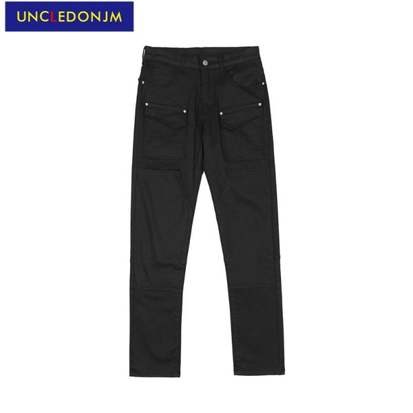 men's pants uncledonjm solid color multi-pocket men pencil high street fashion vintage skinny slim fit cargo c100, Black
men's pants uncledonjm solid color multi-pocket men pencil high street fashion vintage skinny slim fit cargo c100, Black