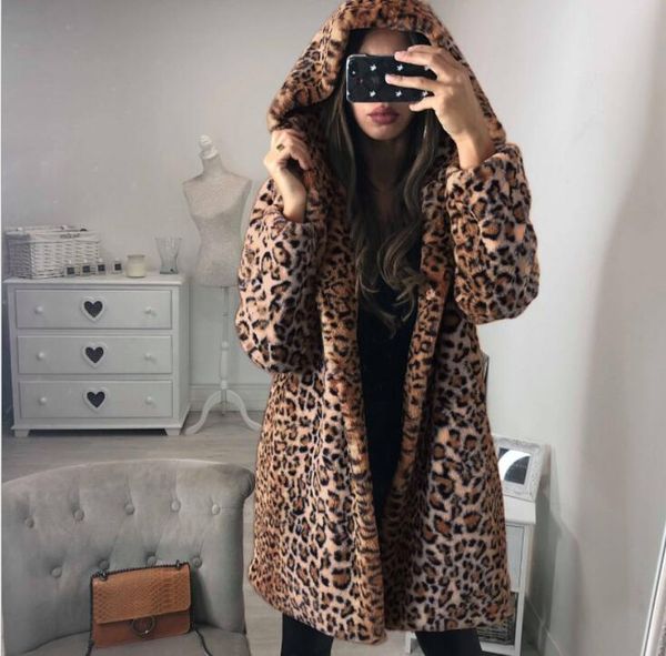 women's leather & faux leopard print fur jacket womens hood winter autumn warm mid-length coat women loose jackets b336, Black
women's leather & faux leopard print fur jacket womens hood winter autumn warm mid-length coat women loose jackets b336, Black