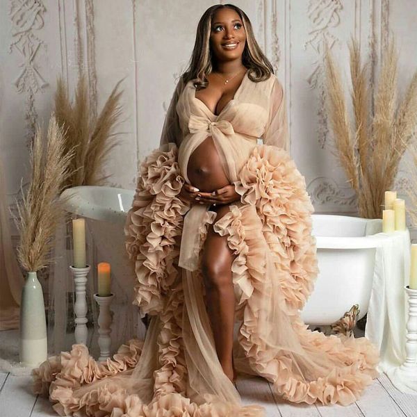 puffy khaki pregnant women dress pgraph robes sleepwear ruffles long robe tiered gown bathrobe sleep nightdress femme, White
puffy khaki pregnant women dress pgraph robes sleepwear ruffles long robe tiered gown bathrobe sleep nightdress femme, White