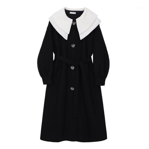 women's wool & blends jacket oversize outwear black doll collar long sleeve loose fit fashion tide autumn winter 2021
women's wool & blends jacket oversize outwear black doll collar long sleeve loose fit fashion tide autumn winter 2021