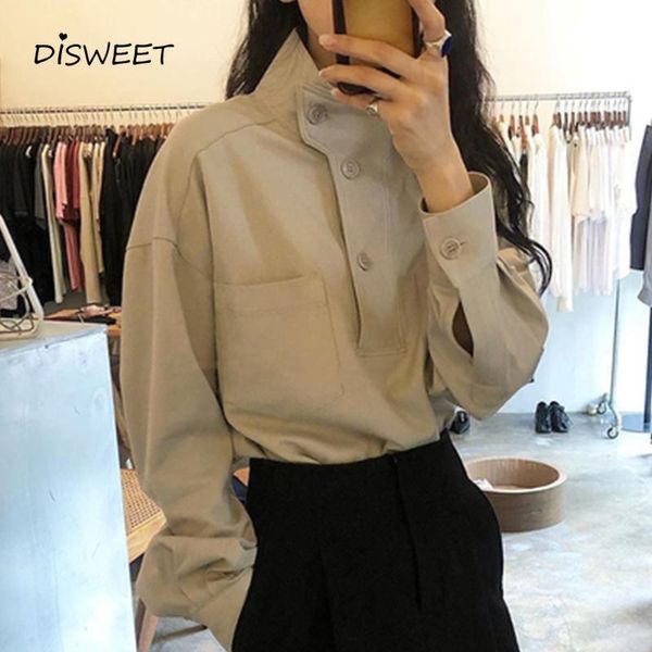 lapel solid shirt woman korean long-sleeved button loose women simple slim fit pullover women's 2021 blouses & shirts, White
lapel solid shirt woman korean long-sleeved button loose women simple slim fit pullover women's 2021 blouses & shirts, White