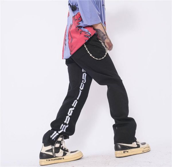 men's jeans eukaaru lettered embroidered denim high street hip hop baggy straight pants trend casual boyfriend, Blue
men's jeans eukaaru lettered embroidered denim high street hip hop baggy straight pants trend casual boyfriend, Blue