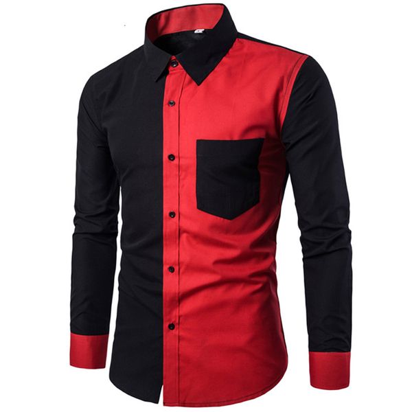 men's red black patchwork men autumn slim fit mens shirts casual business social shirt male color chemise 3xl, White;black
men's red black patchwork men autumn slim fit mens shirts casual business social shirt male color chemise 3xl, White;black