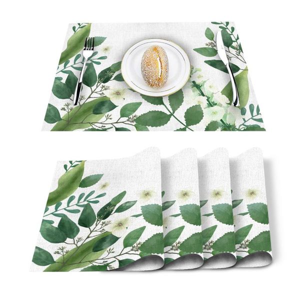 table runner nordic green plants kitchen placemat for dining non-slip and heat-insulating mat decoration 
table runner nordic green plants kitchen placemat for dining non-slip and heat-insulating mat decoration
