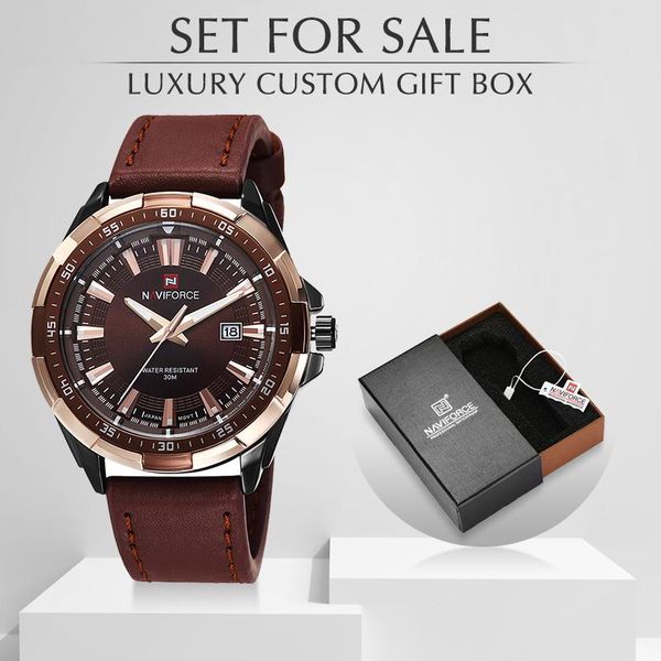 mens watches naviforce fashion sports men waterproof quartz man clock wrist watch with box set for sale wristwatches, Slivery;brown
mens watches naviforce fashion sports men waterproof quartz man clock wrist watch with box set for sale wristwatches, Slivery;brown