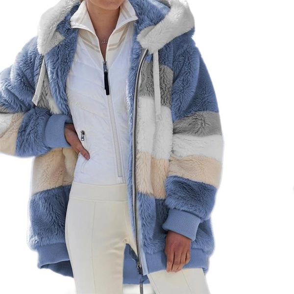 winter plush patchwork jacket women casual zipper hooded thick warm coat retro long sleeve plus size faux fur female parka, Black;brown
winter plush patchwork jacket women casual zipper hooded thick warm coat retro long sleeve plus size faux fur female parka, Black;brown