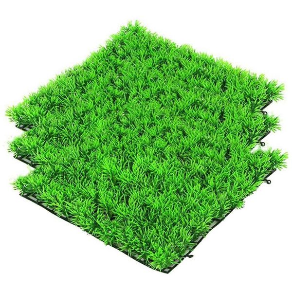 decorations aquarium decoration artificial plastic lawn landscape green plant (3 pieces)