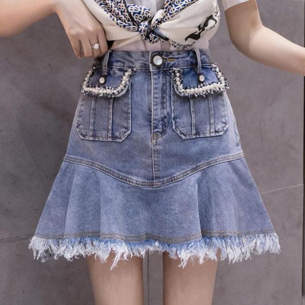 skirts beaded pocket fringed burr high waist denim skirt women's 2021 summer fashion jeans jupe femme w2615, Black
skirts beaded pocket fringed burr high waist denim skirt women's 2021 summer fashion jeans jupe femme w2615, Black