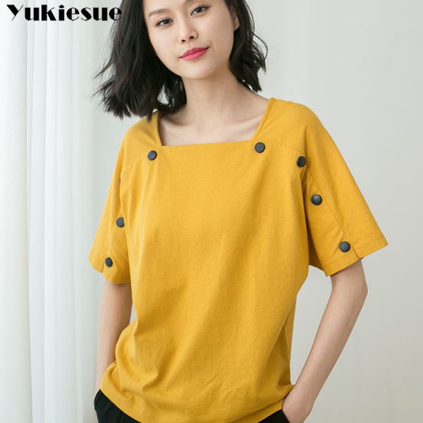 female t-shirt women summer cotton t-shirts for yellow white plus size 4xl tshirt short sleeve t shirts 210518
female t-shirt women summer cotton t-shirts for yellow white plus size 4xl tshirt short sleeve t shirts 210518