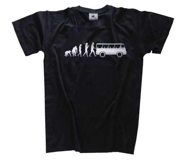 silver edition bus driver passenger transport evolution t-shirt s-xxxl, White;black