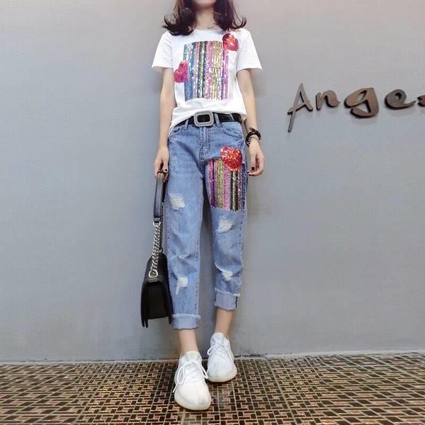 ripped destroyed hole denim jeans for women plus size boyfriend patch work loose long pants ladies female trousers sets women's, Blue
ripped destroyed hole denim jeans for women plus size boyfriend patch work loose long pants ladies female trousers sets women's, Blue