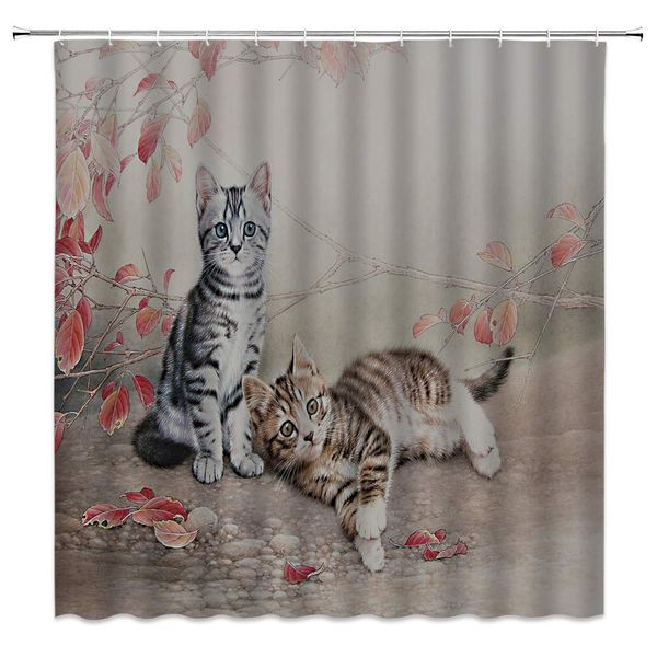 asian shower curtain two cat red leaf chinese ink painting misty autumn rural cute kitten animal theme grey fabric bath curtains
asian shower curtain two cat red leaf chinese ink painting misty autumn rural cute kitten animal theme grey fabric bath curtains