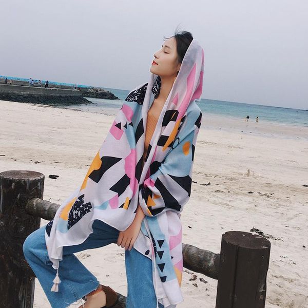scarves scarf geometric printing holiday big size cotton linen shawl summer national style sunscreen silk soft beach towel h3026, Blue;gray
scarves scarf geometric printing holiday big size cotton linen shawl summer national style sunscreen silk soft beach towel h3026, Blue;gray