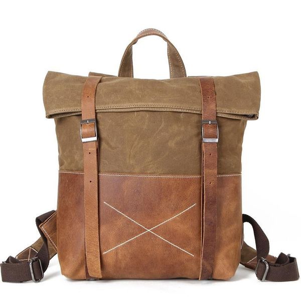 backpack yupinxuan hard oil waxed canvas leather backpacks criss-cross waterproof men for travel 14" lapback packs
backpack yupinxuan hard oil waxed canvas leather backpacks criss-cross waterproof men for travel 14" lapback packs