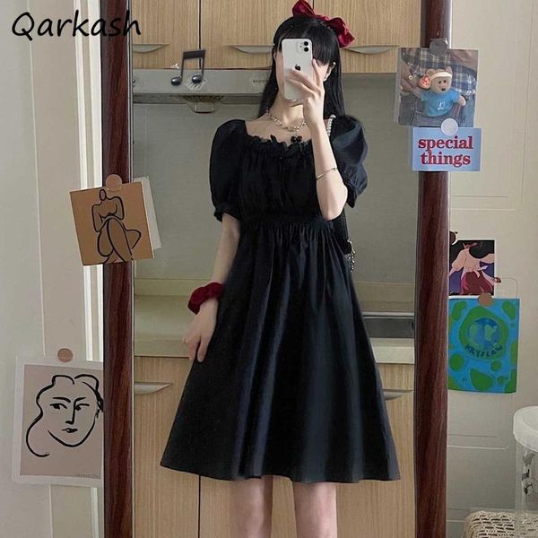 casual dresses dress women elegant abdomen square collar puff sleeve folds elastic waist princess black summer cute sweet korean knee-length, Black;gray
casual dresses dress women elegant abdomen square collar puff sleeve folds elastic waist princess black summer cute sweet korean knee-length, Black;gray
