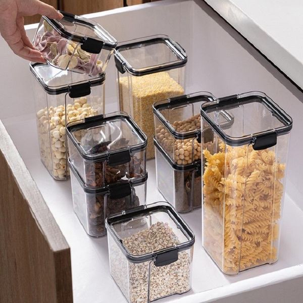 storage bottles & jars 4 different capacity plastic sealed kitchen box transparent food canister keep fresh clear container
storage bottles & jars 4 different capacity plastic sealed kitchen box transparent food canister keep fresh clear container