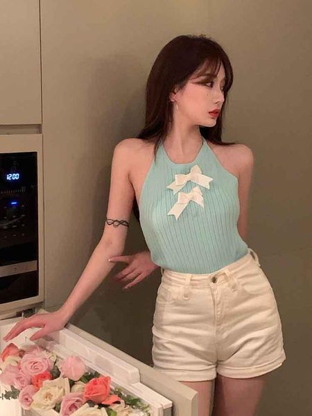 women's tanks & camis knitted crop women summer y2k bows decoration backless halter tank sweet girls cute aesthetic tee, White
women's tanks & camis knitted crop women summer y2k bows decoration backless halter tank sweet girls cute aesthetic tee, White