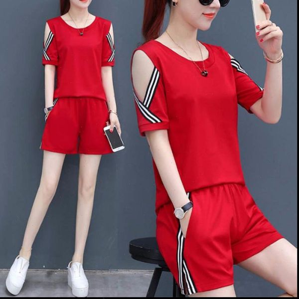 large size casual suit womens tracksuits summer loose thin strapless two piece short sleeved t shirt, Gray
large size casual suit womens tracksuits summer loose thin strapless two piece short sleeved t shirt, Gray