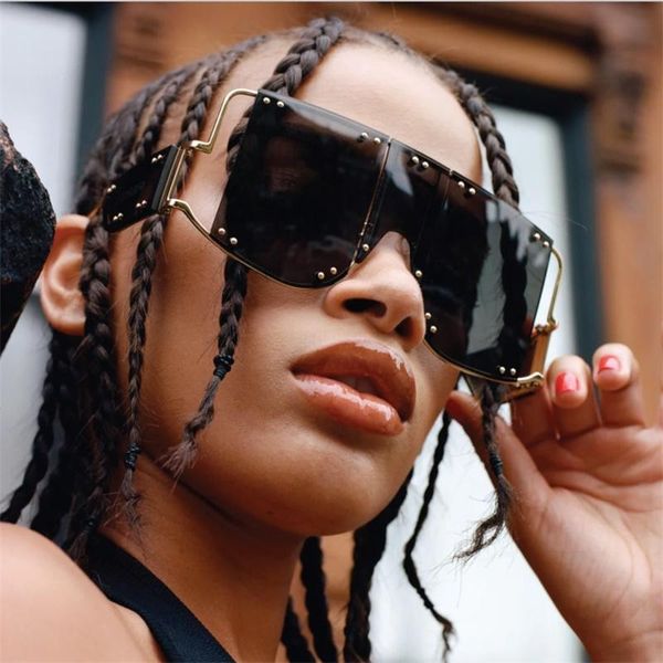 fashion square sunglasses women oversized mirror men shades glasses metal rivet trend unique female eyewear, White;black
fashion square sunglasses women oversized mirror men shades glasses metal rivet trend unique female eyewear, White;black