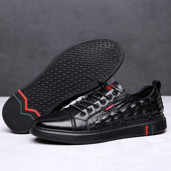 New Men Casual Shoes Genuine Cow Leather Crocodile Print Men Spring Autumn Luxury Flat Shoes Cool Leisure Sneakers Loafers, Black
New Men Casual Shoes Genuine Cow Leather Crocodile Print Men Spring Autumn Luxury Flat Shoes Cool Leisure Sneakers Loafers, Black