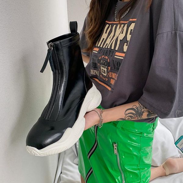 boots mkkhou fashion short women leather front zipper increase thick-soled casual all-match ladies sports, Black
boots mkkhou fashion short women leather front zipper increase thick-soled casual all-match ladies sports, Black