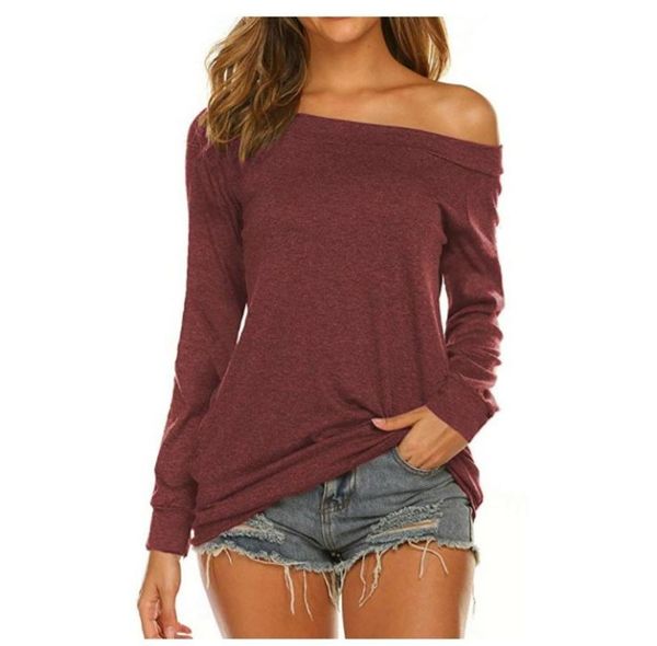 women's t-shirt slash neck woman tshirt spring summer tee european style t shirt female solid casual, White
women's t-shirt slash neck woman tshirt spring summer tee european style t shirt female solid casual, White