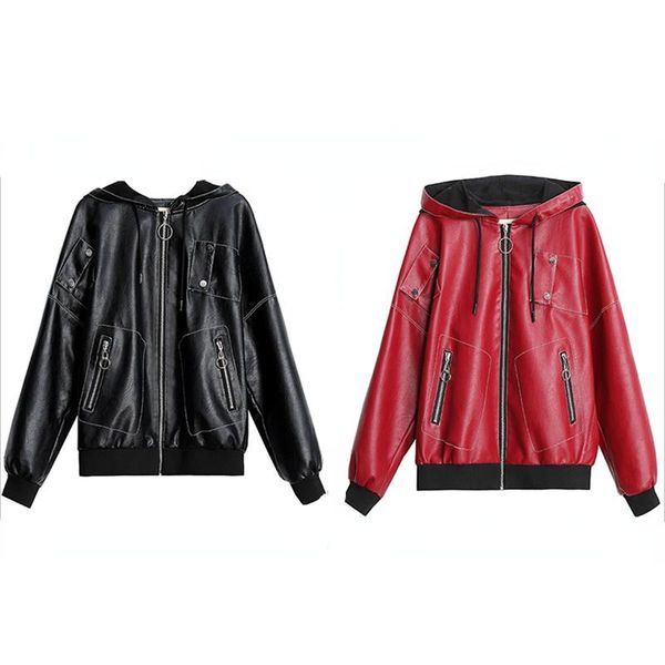 women's leather & faux fitaylor autumn hooded cotton jacket women black moto biker coat casual pu zipper poket warm windproof outwear
women's leather & faux fitaylor autumn hooded cotton jacket women black moto biker coat casual pu zipper poket warm windproof outwear