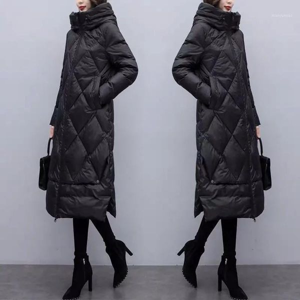 women's down & parkas jacket 2021 winter clothes korean style large size mid-length oer-the-knee imitation thickening, Black
women's down & parkas jacket 2021 winter clothes korean style large size mid-length oer-the-knee imitation thickening, Black