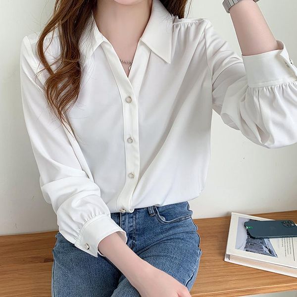 women's blouses & shirts button silk blouse office lady shirt women long sleeve 2021 autumn ladies chiffon fashion elegant womens clot, White
women's blouses & shirts button silk blouse office lady shirt women long sleeve 2021 autumn ladies chiffon fashion elegant womens clot, White