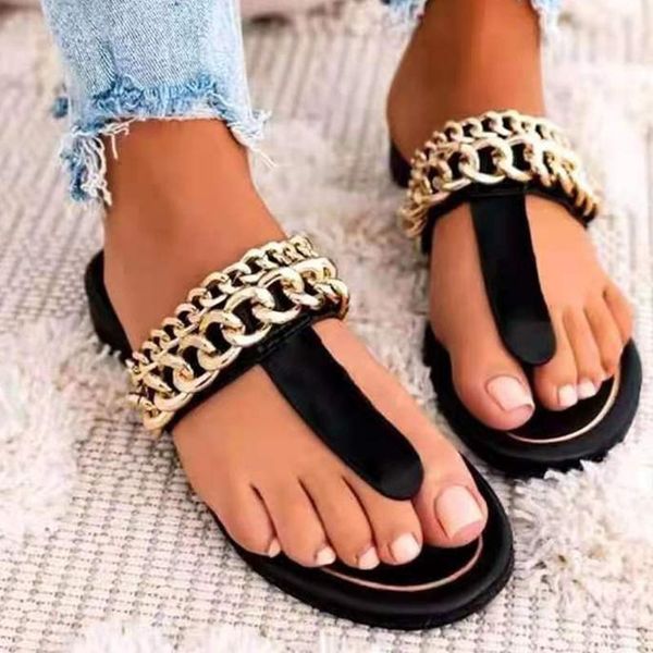 slippers 2021 women flip flops metal chain female summer casual outside slides ladies open toe comfort elegant flat big size, Black
slippers 2021 women flip flops metal chain female summer casual outside slides ladies open toe comfort elegant flat big size, Black