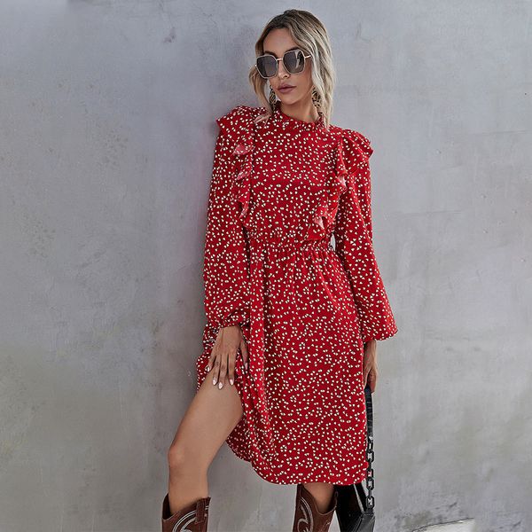 dresses fashion ruffles heart dot print women elegant full sleeve high waist ladies spring autumn long red elun, Black;gray
dresses fashion ruffles heart dot print women elegant full sleeve high waist ladies spring autumn long red elun, Black;gray