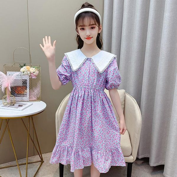 teenagers children summer lace collar floral dress 2021 girls short-sleeved cotton girl clothing casual girl's dresses, Red;yellow
teenagers children summer lace collar floral dress 2021 girls short-sleeved cotton girl clothing casual girl's dresses, Red;yellow