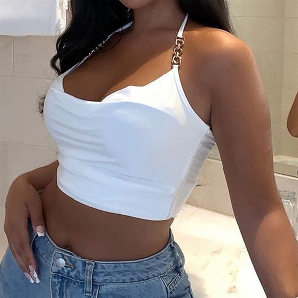 lady mini strappy sleeveless halter lace up chain patchwork slim crop vest tank women's summer camisoles 210517, White
lady mini strappy sleeveless halter lace up chain patchwork slim crop vest tank women's summer camisoles 210517, White