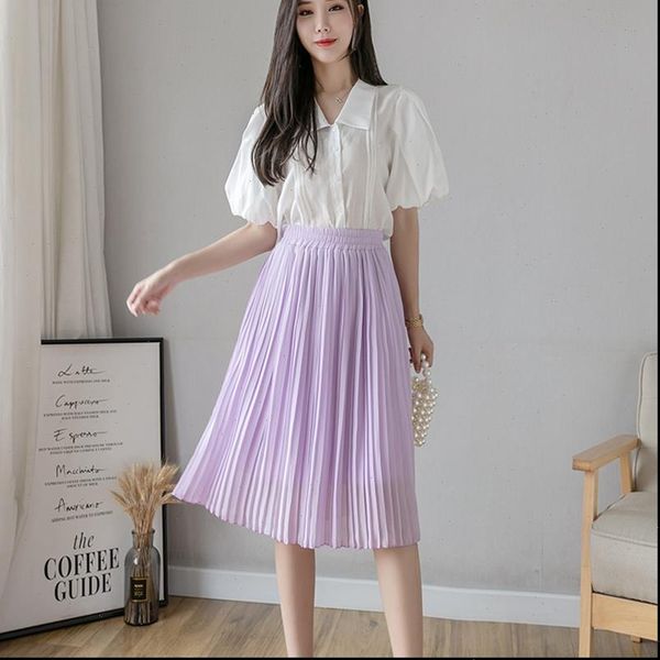 chiffon pleated summer style womens skirts high waist midi korean elegant girls black white blue purple
chiffon pleated summer style womens skirts high waist midi korean elegant girls black white blue purple
