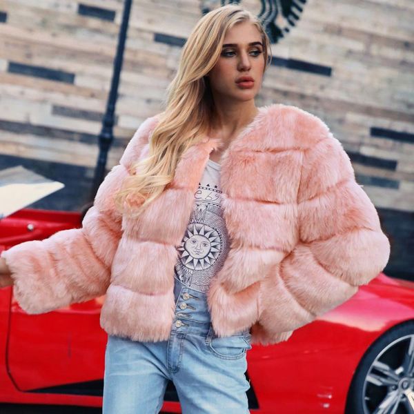 women's fur & faux plus size 3xl coats women 2021 winter fashion pink luxurious temperament elegant thick warm outerwear woman jacket, Black
women's fur & faux plus size 3xl coats women 2021 winter fashion pink luxurious temperament elegant thick warm outerwear woman jacket, Black