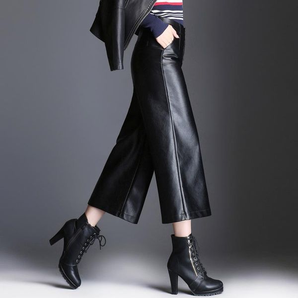 women's pants & capris plus size 4xl casual pu leather capri women high waist black wide leg 2021 autumn winter trousers bottom, Black;white
women's pants & capris plus size 4xl casual pu leather capri women high waist black wide leg 2021 autumn winter trousers bottom, Black;white