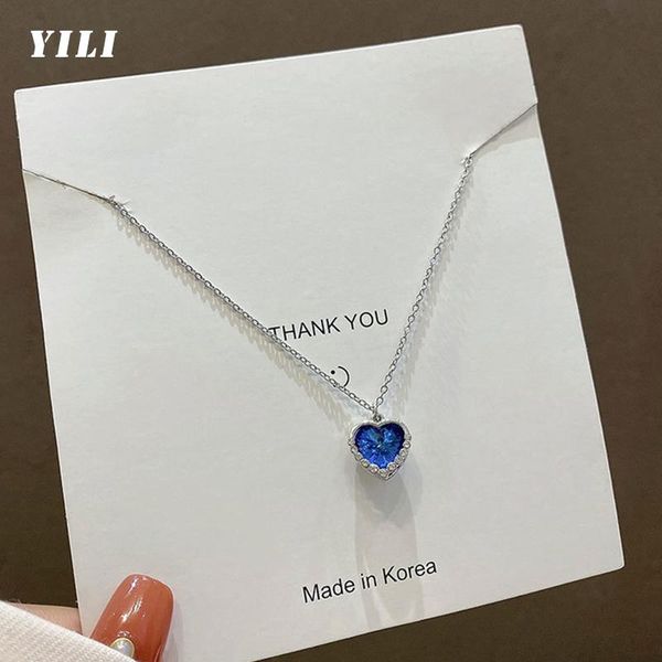 pendant necklaces 2021 korean blue crystal necklace fashion exquisite zircon love heart for women wedding luxury jewelry, Silver
pendant necklaces 2021 korean blue crystal necklace fashion exquisite zircon love heart for women wedding luxury jewelry, Silver