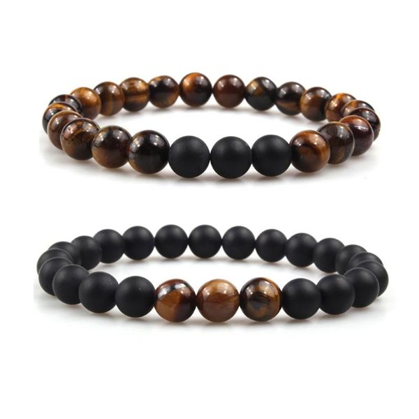 beaded, strands fashion natural stone bracelets tiger eye elastic pulsera stretchy bangle for women men jewelry, Black 
beaded, strands fashion natural stone bracelets tiger eye elastic pulsera stretchy bangle for women men jewelry, Black