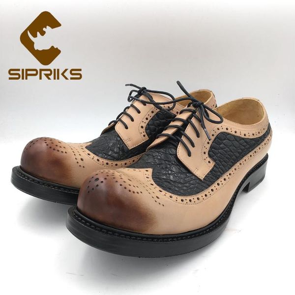 dress shoes sipriks calf leather and real corcodile skin wingtip mens retro brogue round toe gents suit footwear goodyear, Black
dress shoes sipriks calf leather and real corcodile skin wingtip mens retro brogue round toe gents suit footwear goodyear, Black