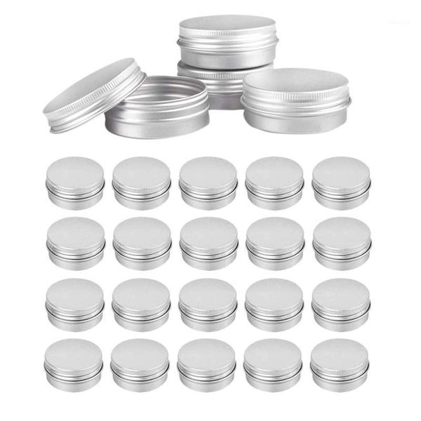 storage bottles & jars 48 pcs 1 oz tins silver aluminum screw round with lid containers