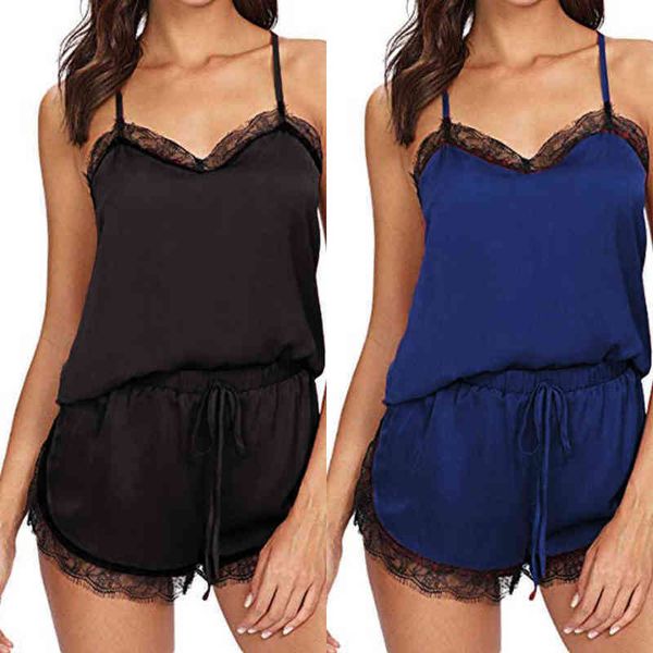 nxy set 2022 new lingerie women sleepwear sleeveless strap nightwear lace trim satin cami pajama sets underwear style 1223, Red;black
nxy set 2022 new lingerie women sleepwear sleeveless strap nightwear lace trim satin cami pajama sets underwear style 1223, Red;black