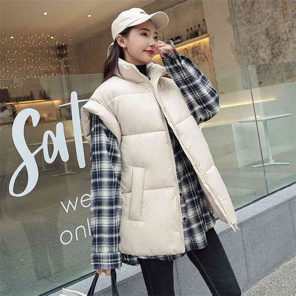 large size autumn winter vest women waistcoat fashion korean loose sleeveless jackets thick warm vests coat female 210909, Black;white
large size autumn winter vest women waistcoat fashion korean loose sleeveless jackets thick warm vests coat female 210909, Black;white