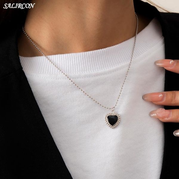 pendant necklaces punk beaded iron chain necklace fashion geometric heart for women gothic exquisite collier jewelry gift, Silver
pendant necklaces punk beaded iron chain necklace fashion geometric heart for women gothic exquisite collier jewelry gift, Silver