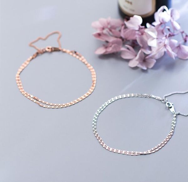 charm bracelets 925 sterling silver simple 2 layers chain bracelet for women jewelry a2666, Golden;silver
charm bracelets 925 sterling silver simple 2 layers chain bracelet for women jewelry a2666, Golden;silver