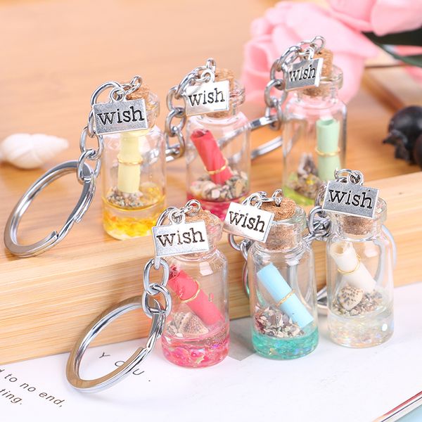 exquisite wish bottle keychain candy color pink blue drift bottle with tag silver plated key chain handmade birthday gift
exquisite wish bottle keychain candy color pink blue drift bottle with tag silver plated key chain handmade birthday gift