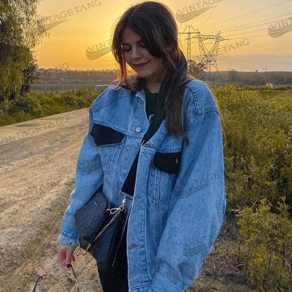 women's jackets b-toto american retro niche stitching pocket denim jacket female trendy ins autumn 2021 fashion, Black;brown
women's jackets b-toto american retro niche stitching pocket denim jacket female trendy ins autumn 2021 fashion, Black;brown