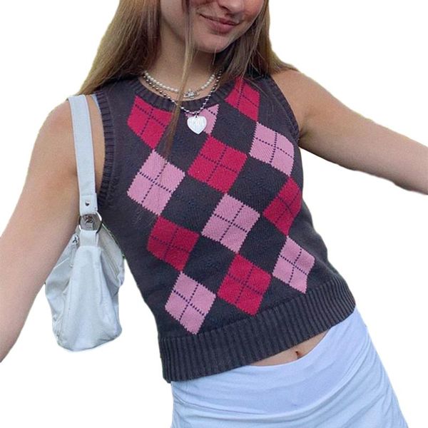 womens pullover diamond lattice knitted sweaters vest sleeveless casual color block waistcoat autumn wear women's, White;black
womens pullover diamond lattice knitted sweaters vest sleeveless casual color block waistcoat autumn wear women's, White;black