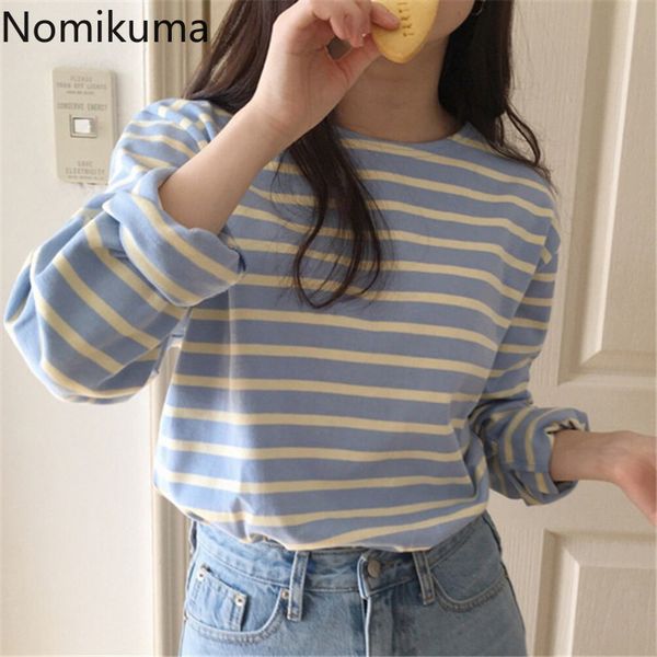nomikuma korean striped women t shirts spring summer new graphic tees causal long sleeve o-neck mujer camisetas 6e627 210427, White
nomikuma korean striped women t shirts spring summer new graphic tees causal long sleeve o-neck mujer camisetas 6e627 210427, White